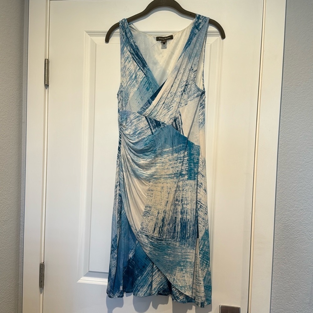 Tommy Bahama Faux Wrap Ocean Print Dress in Size M